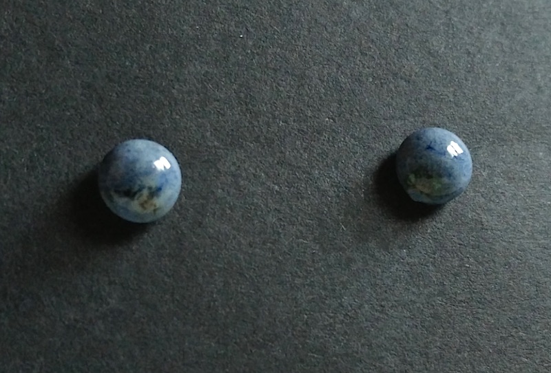 Keramik Ohrstecker Halbkugel Jeans Keramik Ohrstecker Halbkugel Jeans