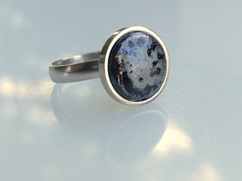 Keramik Ring - Frost, gefasst Keramik Ring - Frost, gefasst