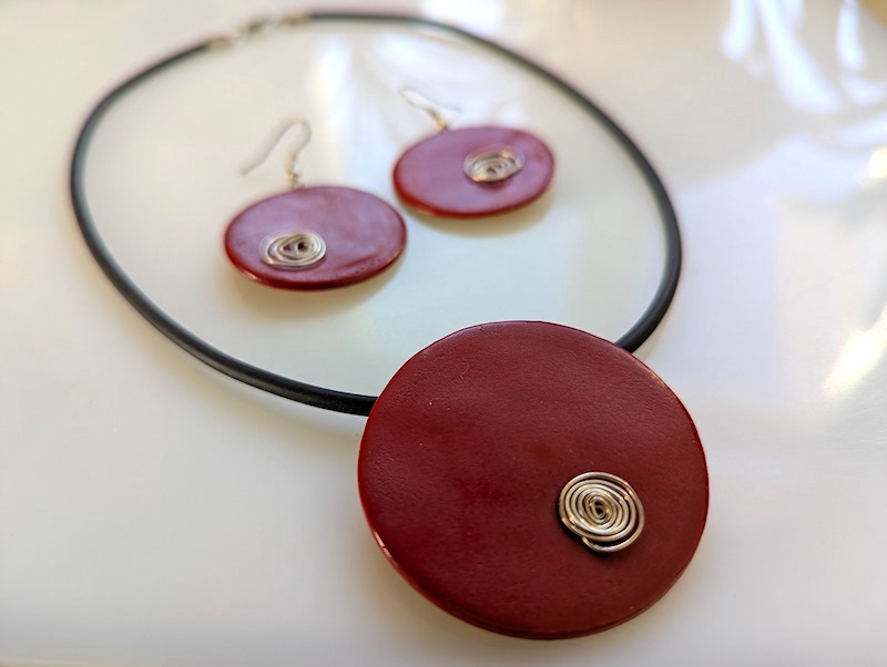 Set Keramik rot rund