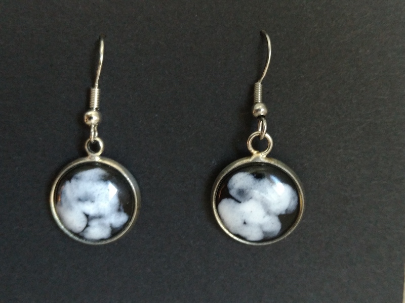 Keramik Ohrringe - schwarz weiss - Schmuck Unikat