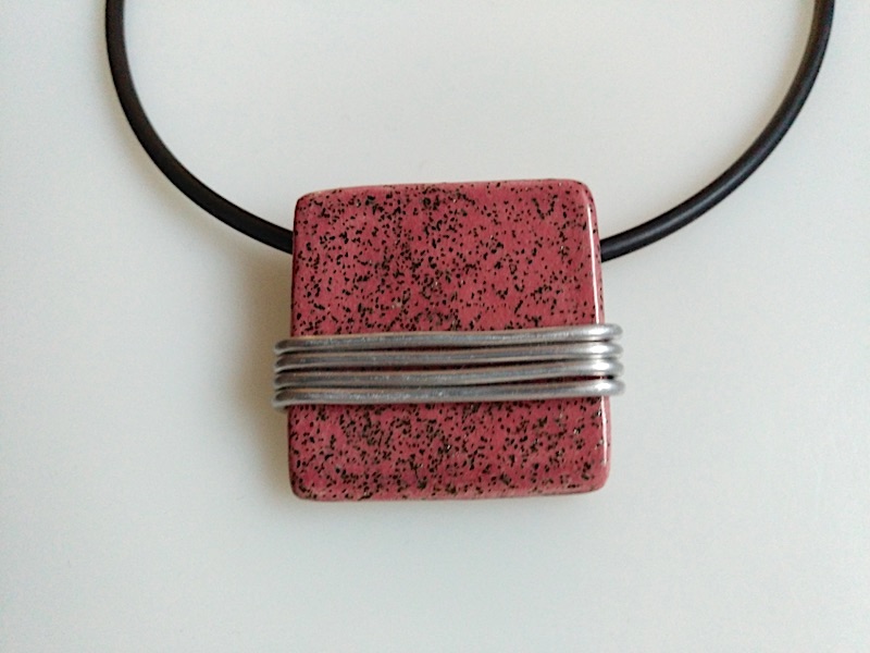 Keramik Kette - rosé quadratisch Alu Keramik Kette - rosé quadratisch Alu