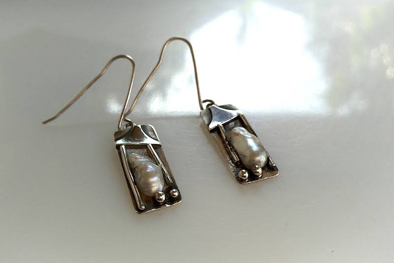 925er Silber Ohrhänger mit Barockperlen 925er Silber Ohrhänger mit Barockperlen