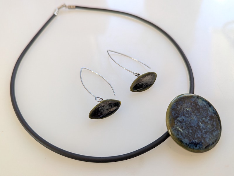 Set Keramik grün und blau