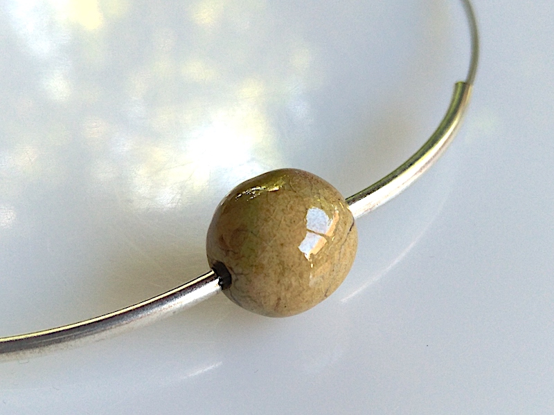 Keramik Kette - Kugel beige Collier Keramik Kette - Kugel beige Collier