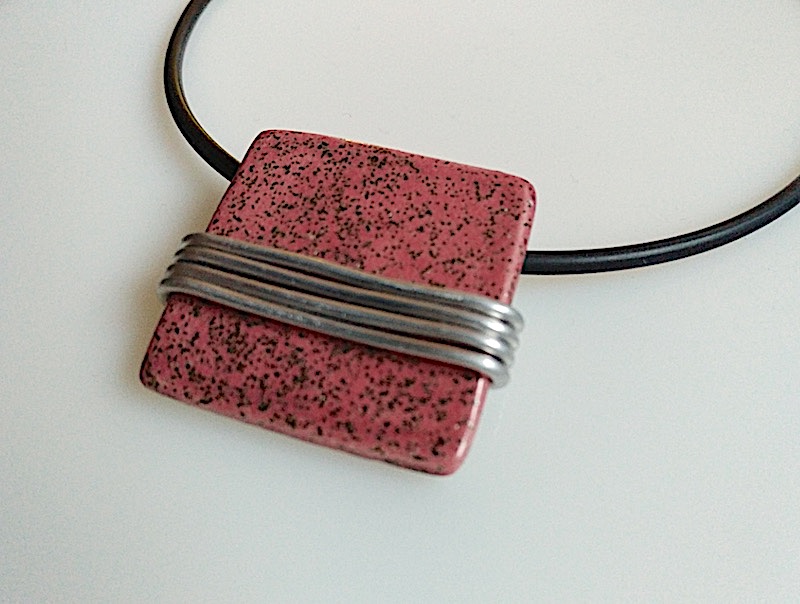 Keramik Kette - rosé quadratisch Alu Keramik Kette - rosé quadratisch Alu