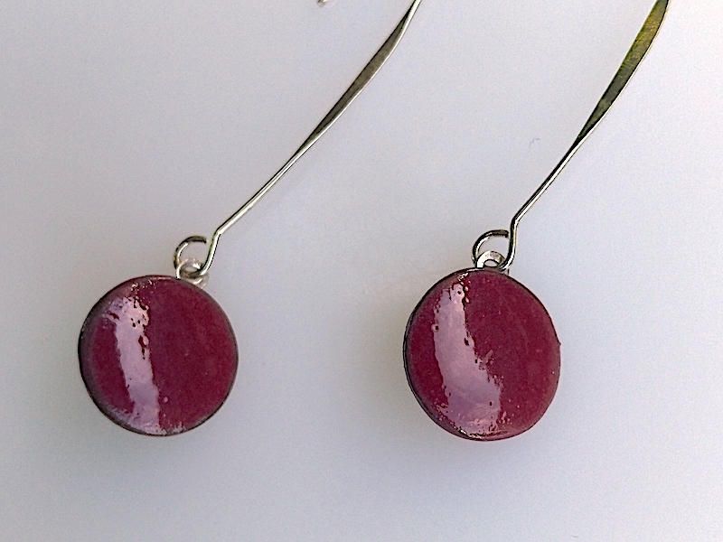 Keramik Ohrringe - weinrot elegant Keramik Ohrringe - weinrot elegant