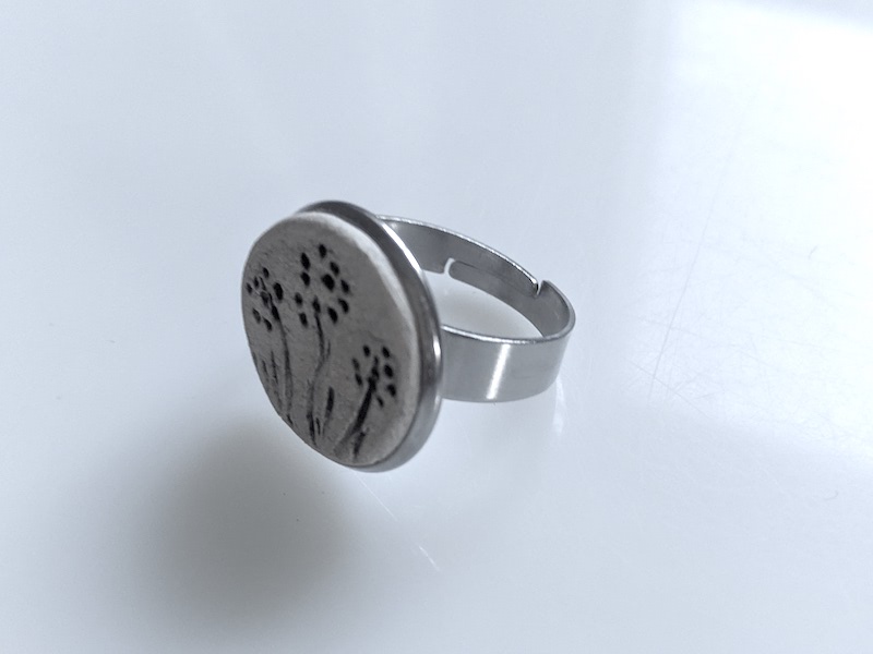 Keramik Ring - Natur rund Keramik Ring - Natur rund
