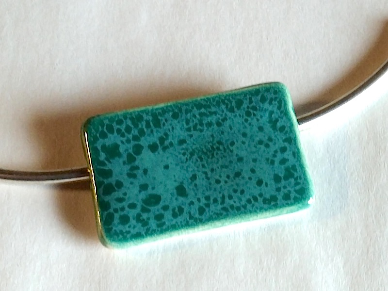 Unikat Schmuck - Kette Keramik - türkis rechteckig Unikat Schmuck - Kette Keramik - türkis rechteckig