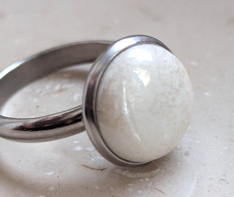 Keramik Ring - weiss Perlmutt schmal Keramik Ring - weiss Perlmutt schmal