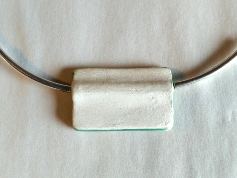 Unikat Schmuck - Kette Keramik - türkis rechteckig Unikat Schmuck - Kette Keramik - türkis rechteckig