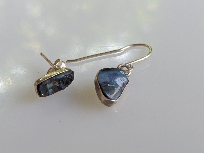 925er Silber Ohrhänger mit Boulder Opal