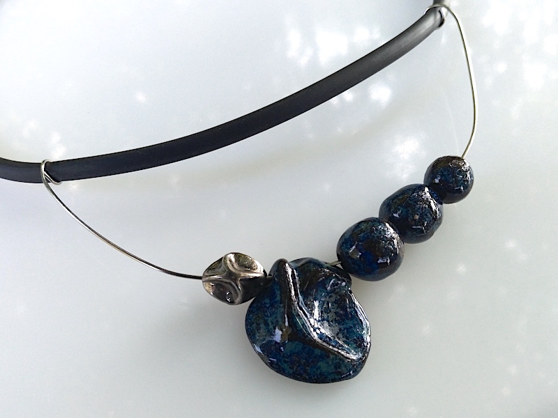 Keramik Kette - blaues Collier