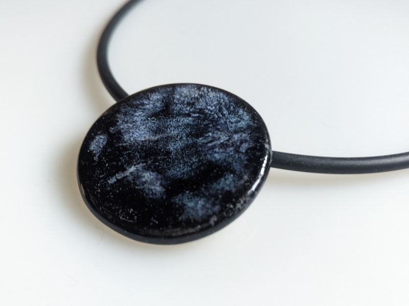 Keramik Kette - schwarzblau rund