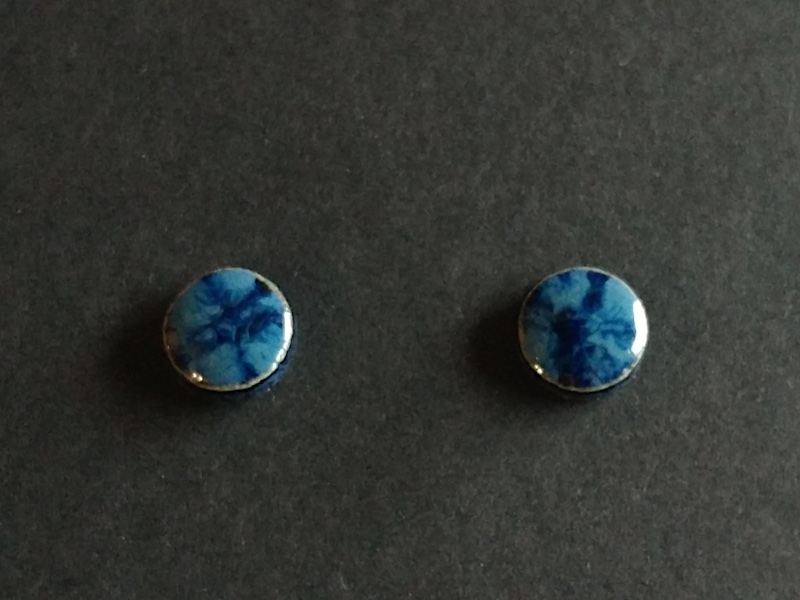 runde blaue Keramikohrstecker 8 mm runde blaue Keramikohrstecker 8 mm
