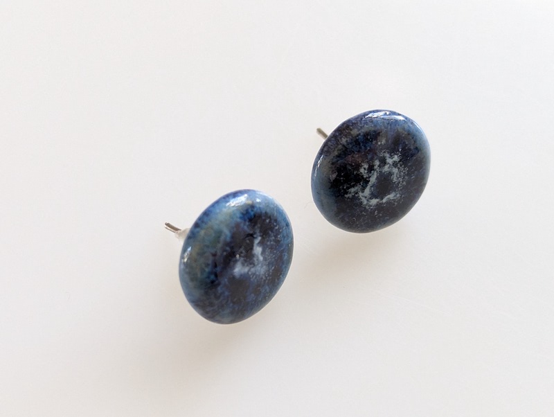 Set Keramik blau silber Effekte