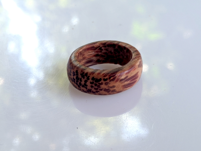 Gedrehter Ring aus Kokos- Holz  