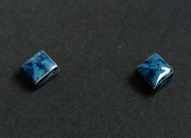 Keramikohrstecker blaue Raute Keramikohrstecker blaue Raute