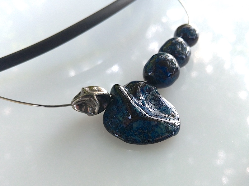 Keramik Kette - blaues Collier