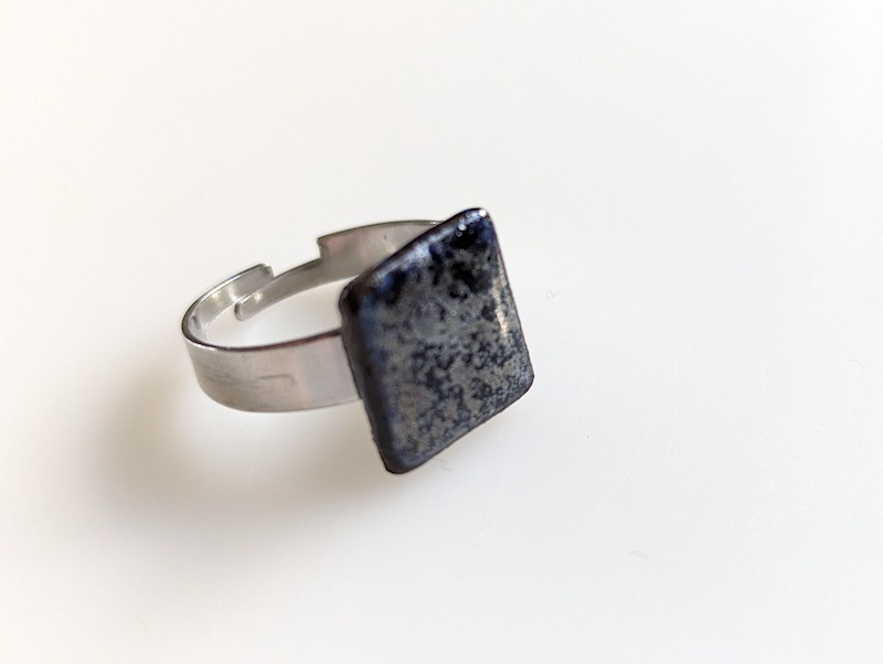 Set Keramik blau silber eckig