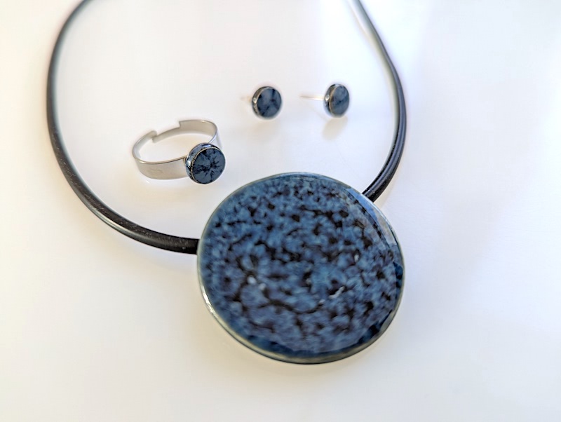 Set Keramik lebendiges Blau