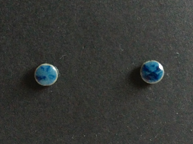 kleine runde blaue Keramikohrstecker 5 mm