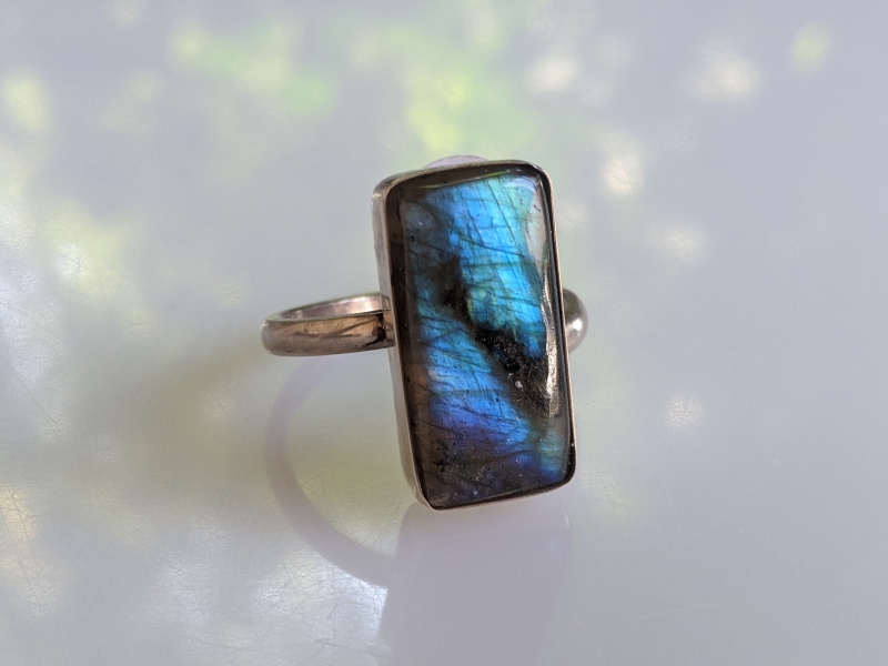 925er Silber Ring - Labradorit blue shine II