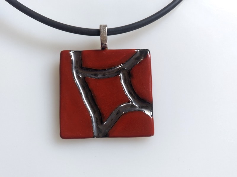 Keramik Kette - rot - Wege Keramik Kette - rot - Wege