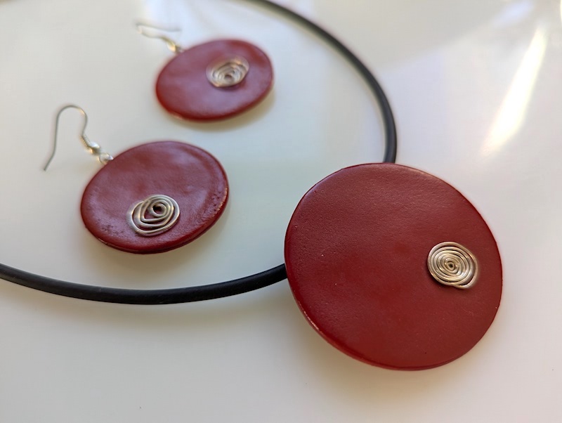 Set Keramik rot rund