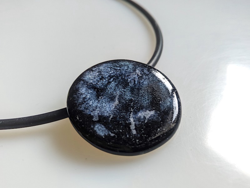 Keramik Kette - schwarzblau rund