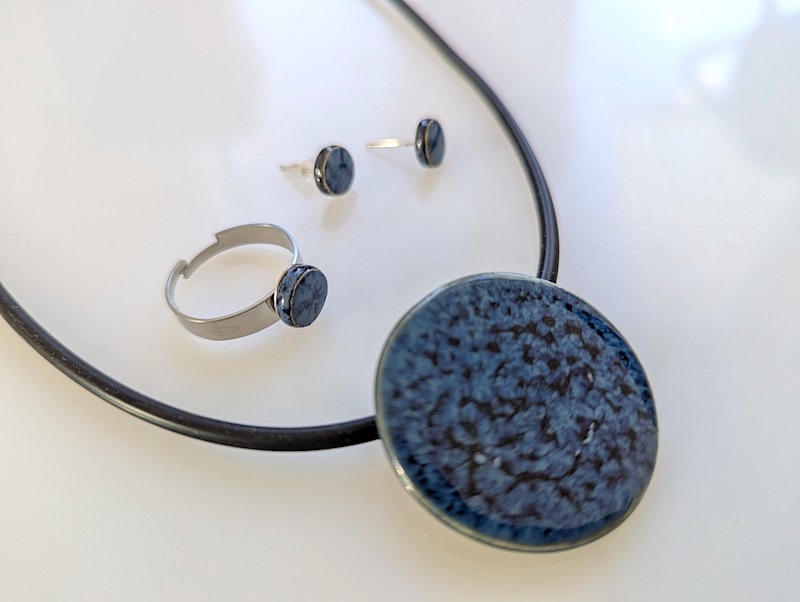 Set Keramik lebendiges Blau