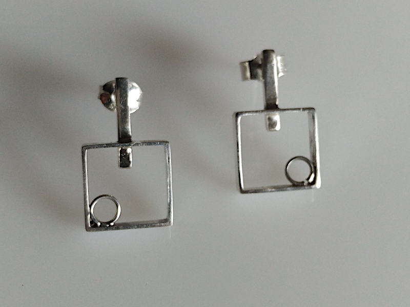 925er Silber Ohrstecker "Geometrie II"  