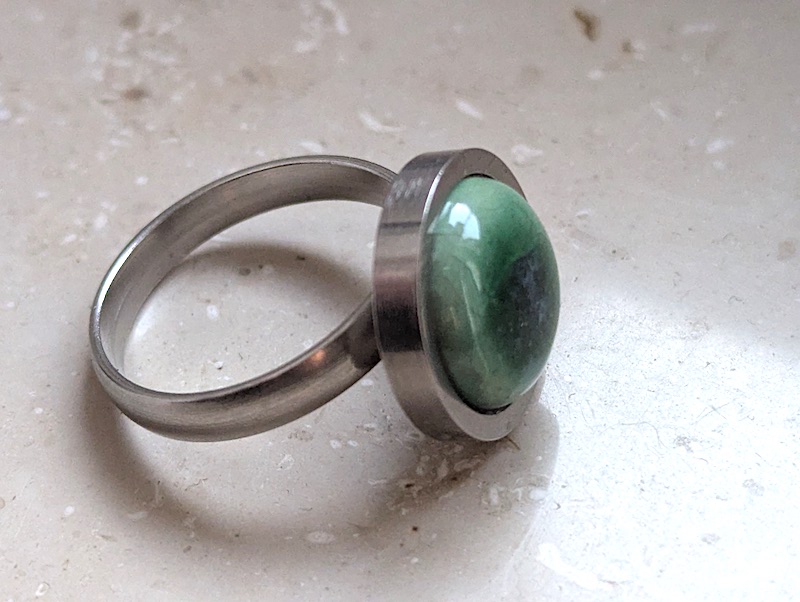 Keramik Ring - breit gefasst grün Keramik Ring - breit gefasst grün