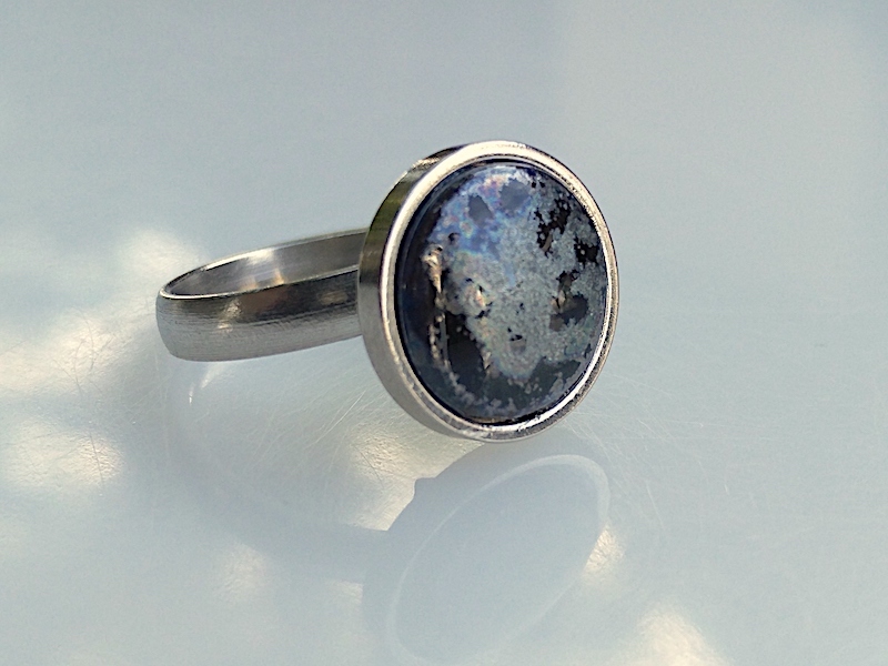 Keramik Ring - Frost, gefasst Keramik Ring - Frost, gefasst