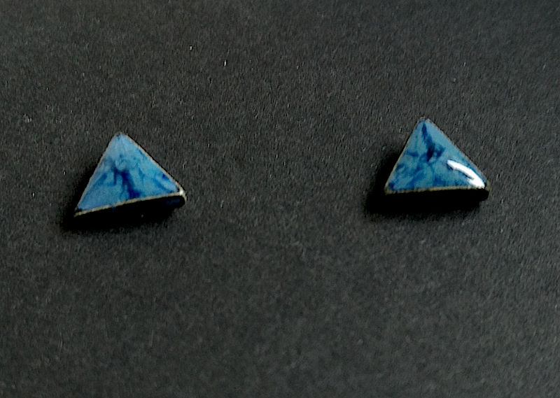 Keramikohrstecker blaues Dreieck