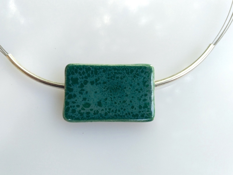 Unikat Schmuck - Kette Keramik - türkis rechteckig Unikat Schmuck - Kette Keramik - türkis rechteckig