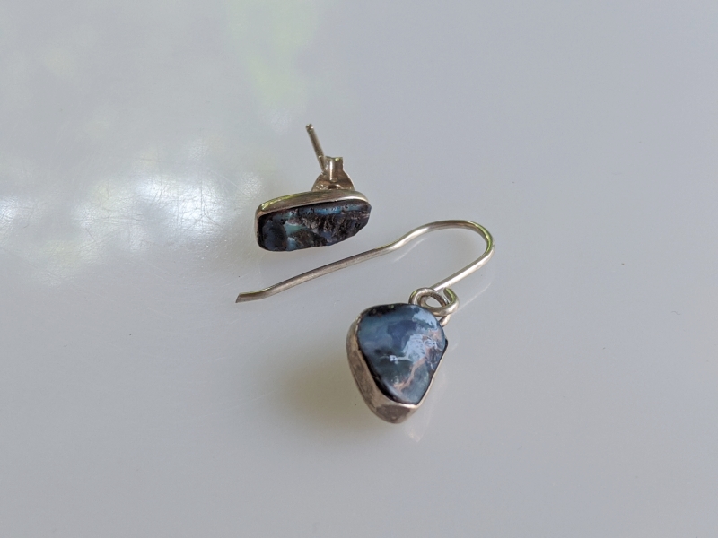 925er Silber Ohrhänger mit Boulder Opal