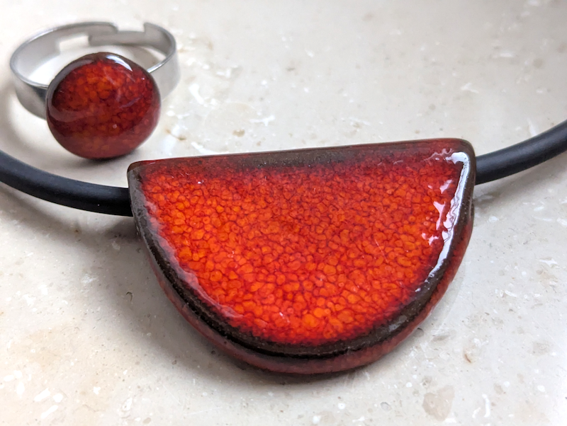Set Keramik lebhaftes orange