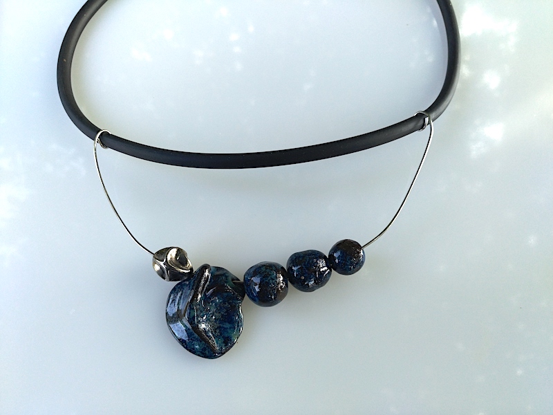 Keramik Kette - blaues Collier