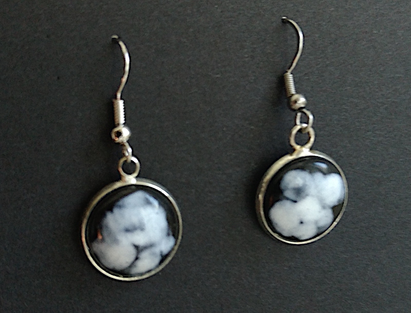 Keramik Ohrringe - schwarz weiss - Schmuck Unikat