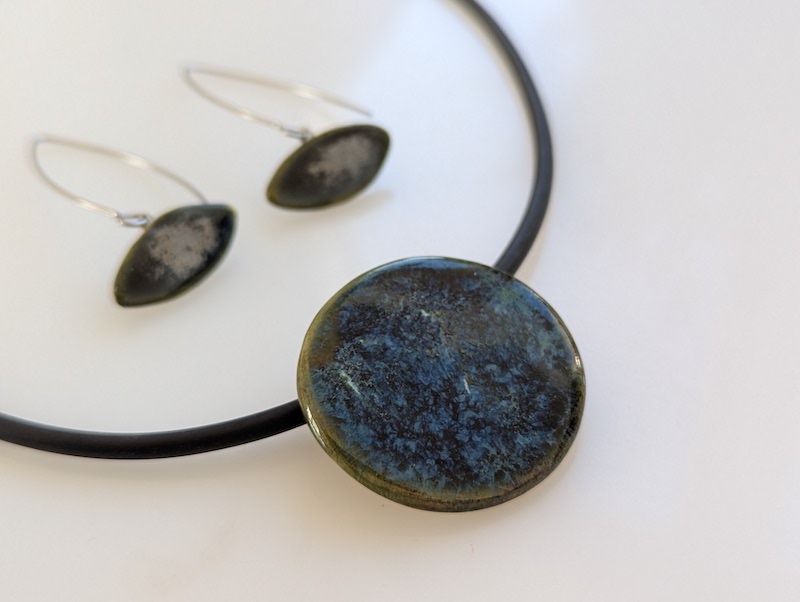 Set Keramik grün und blau